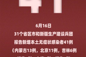 新疆新增本土确诊6例无症状16例︰(新疆新增本土确诊5例)
