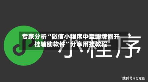专家分析“微信小程序中至赣牌圈开挂辅助软件		”分享用挂教程-第2张图片