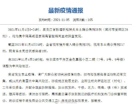 “黑龙江黑河现1例确诊	” 黑龙江黑河新增4例本土确诊病例？-第1张图片