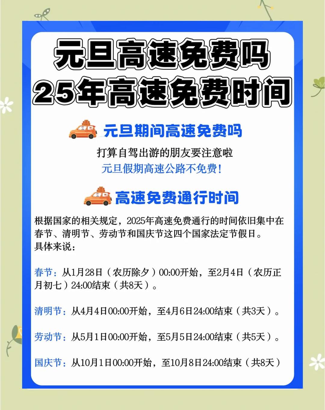 清明节高速免费几天?2023年,2021年清明节高速公路免费哪几天-第2张图片